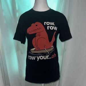 Black T-Shirt with funny Red Dinosaur Graphic by black matter size small